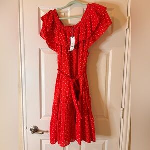 NEW! Draper James Lipstick Red Polka Dot Dress
